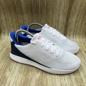 Kizik Lima Women's Size 9.5 White Blue Hands Free Slip On Sneakers Shoes